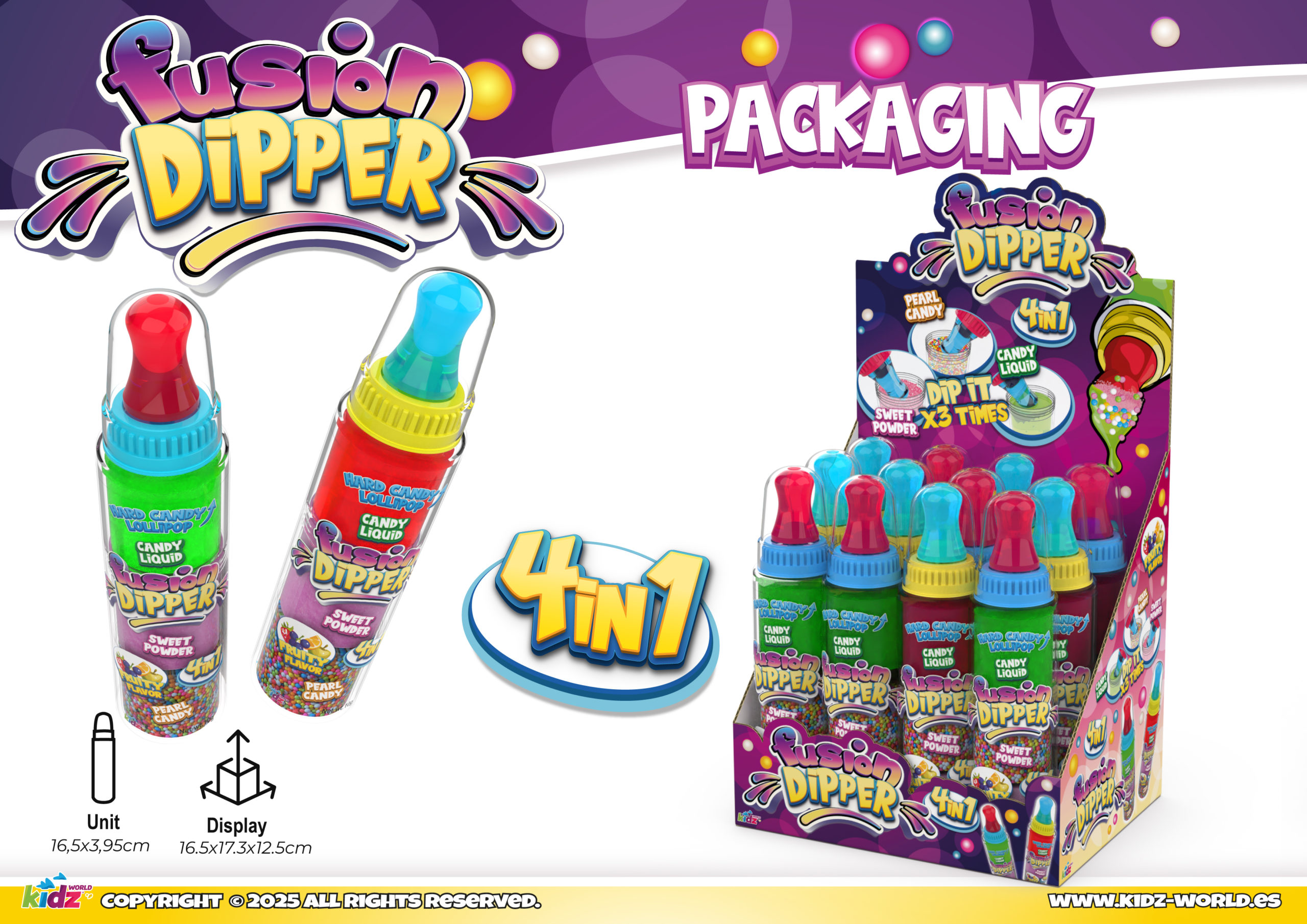 Fusion Dipper candy unit and display from the current Kidz World website