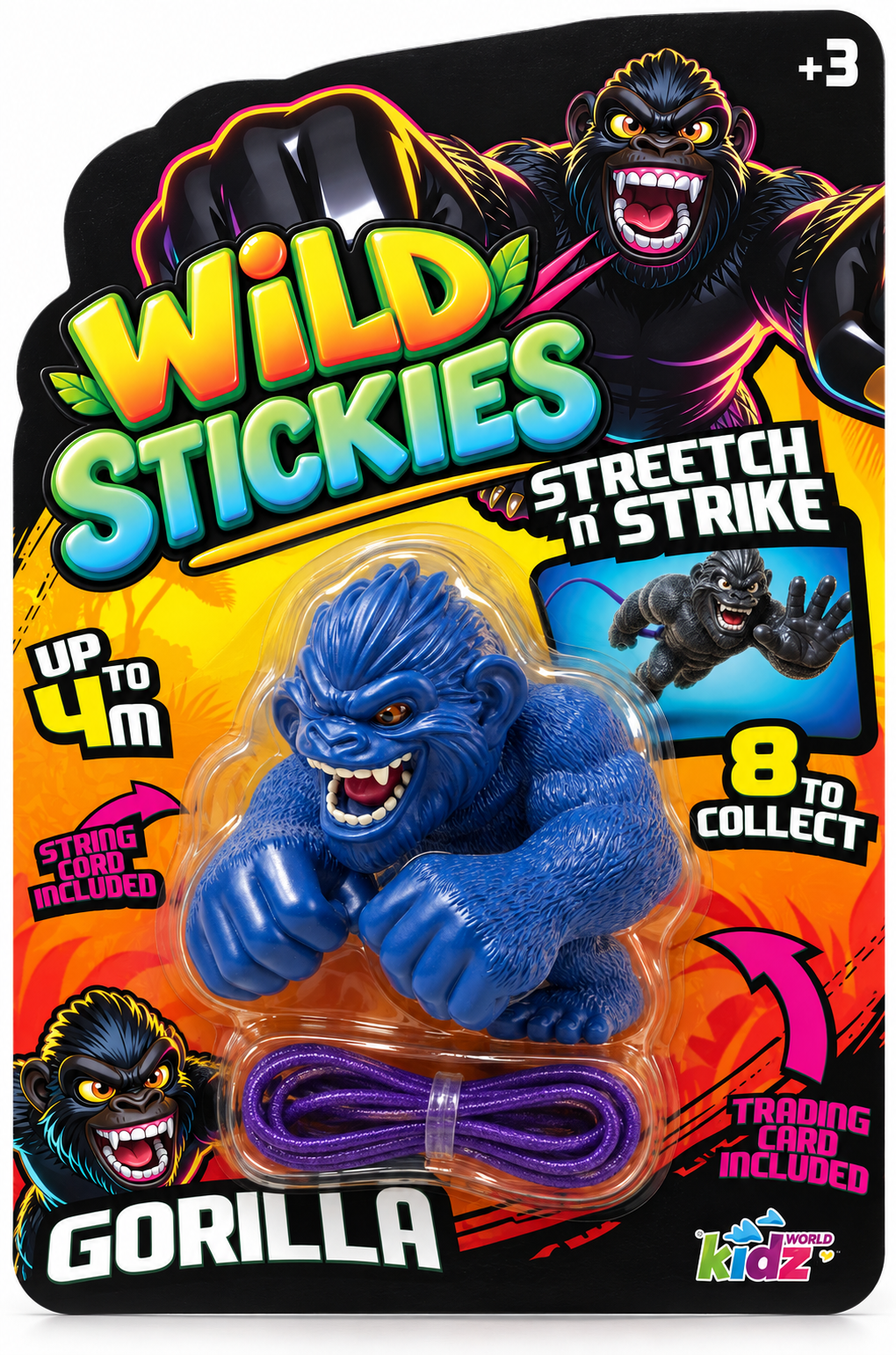 Review mockup of Wild Stickies Gorilla single blister